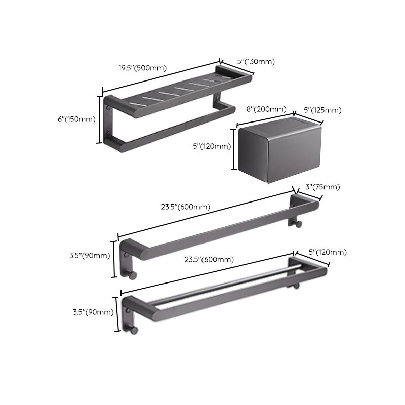 BowLift | Modern Gray Bathroom Accessory As a Single Piece or As a Set Made of Metal