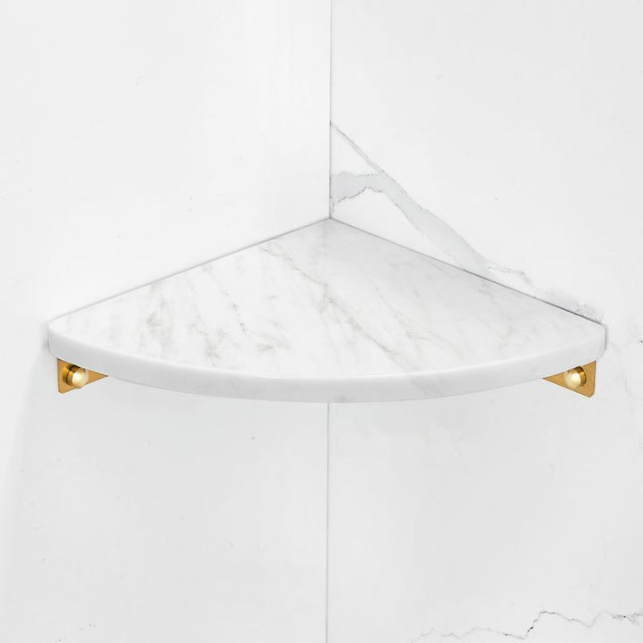 BowLift | 2-piece bathroom fitting set metal and marble bathroom shelf set