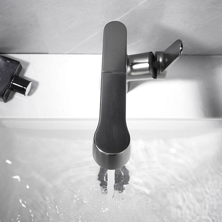 BowLift | 1-Handle Brushed Nickel Widespread Faucet Single Hole Bathroom Vessel Faucet with Brass