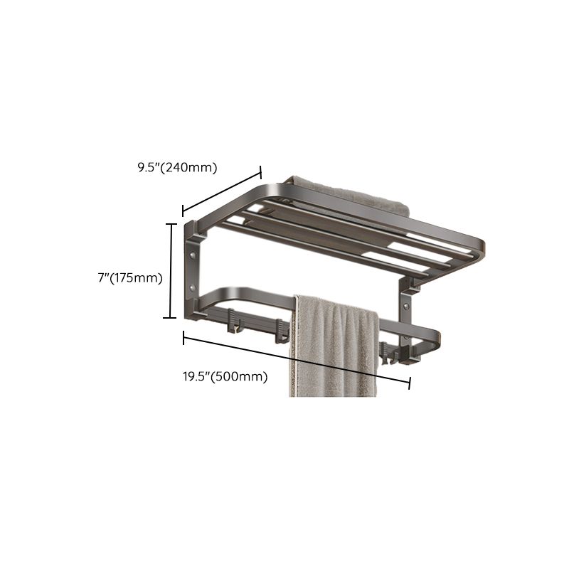 BowLift | Modern Bathroom Accessories Set Gray Towel Bar Bathroom Shelf Bathroom Hardware