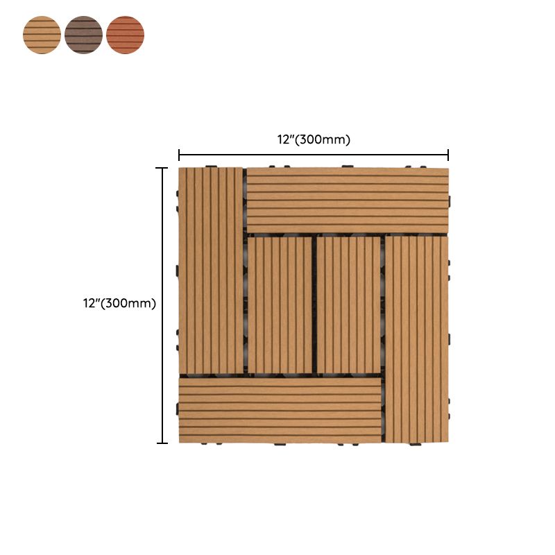 BowLift | 30 cm x 30 cm Square PVC Terrace Tiles Snap Installation Outdoor Floor Tiles