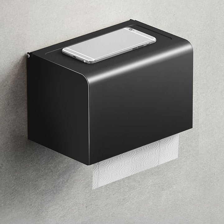 BowLift | Contemporary bathroom accessory set with black finish and bath shelf/towel bar