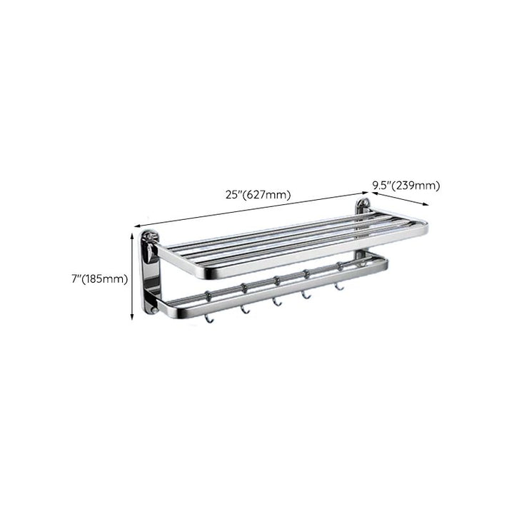 BowLift | Contemporary bathroom accessory set made of aluminum with towel holder/bath shelf