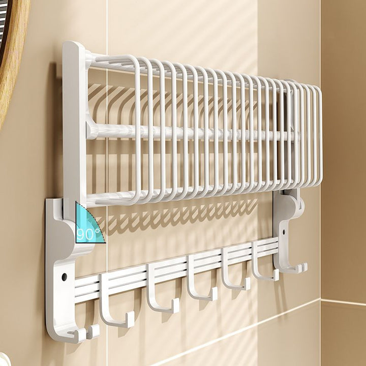 BowLift | Modern style bathroom accessory set with bath shelf/towel holder/toilet brush in white