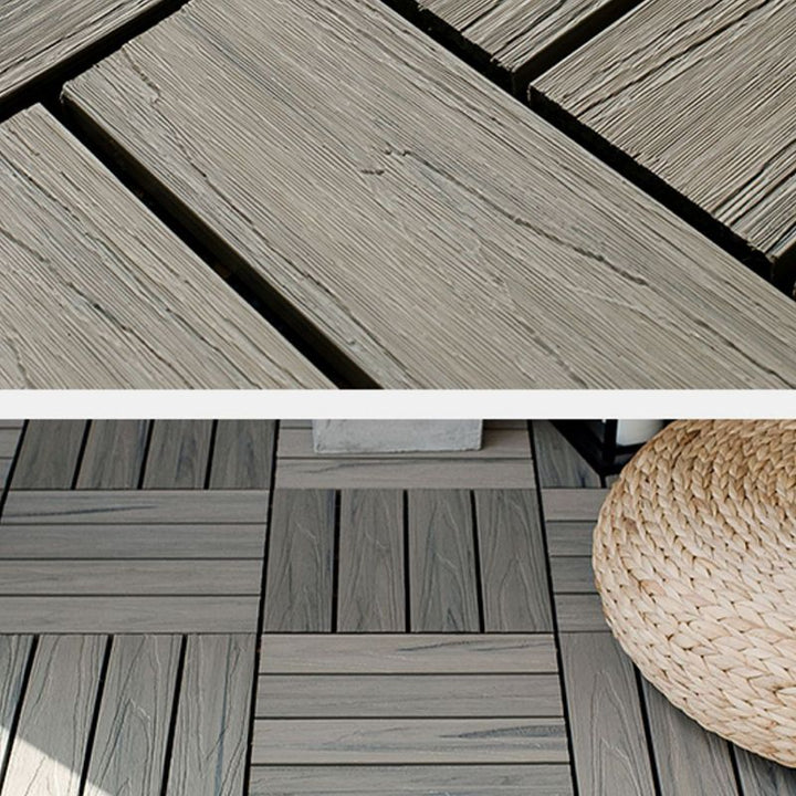 BowLift | Square Patio Tiles Interlocking Striped Pattern Deck Board