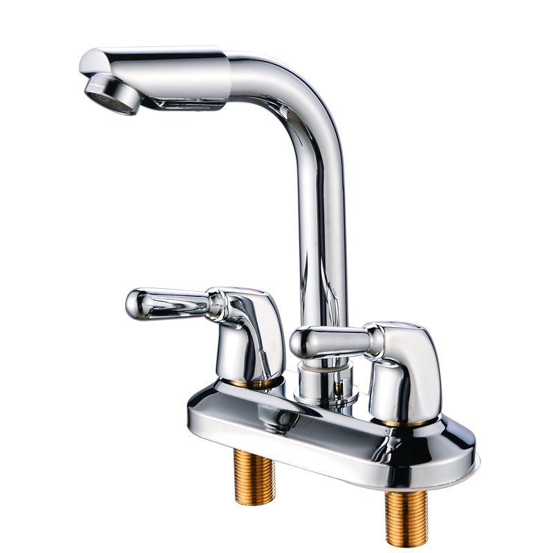 BowLift | 2-Handle Brushed Nickel Widespread Faucet 2-Hole Centered Bathroom Sink Faucet with Brass