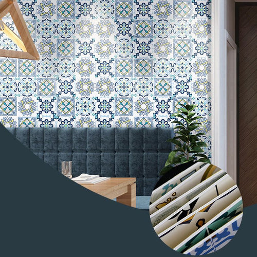 BowLift | Mosaic Tile Wallpaper Contemporary Plastic Wallpaper with Square Shape