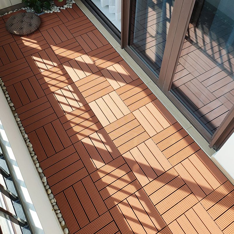BowLift | 12" X 12" 4-Slat Square Deck/Patio Floor Tiles Snap Installation Floor Plank Tiles