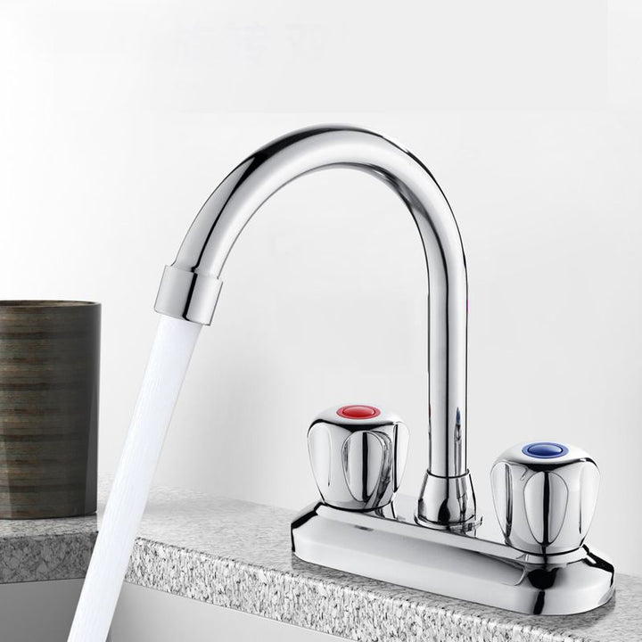BowLift | Knob Handle Brass Faucet High Arc Swivel Sink Faucet for Bathroom