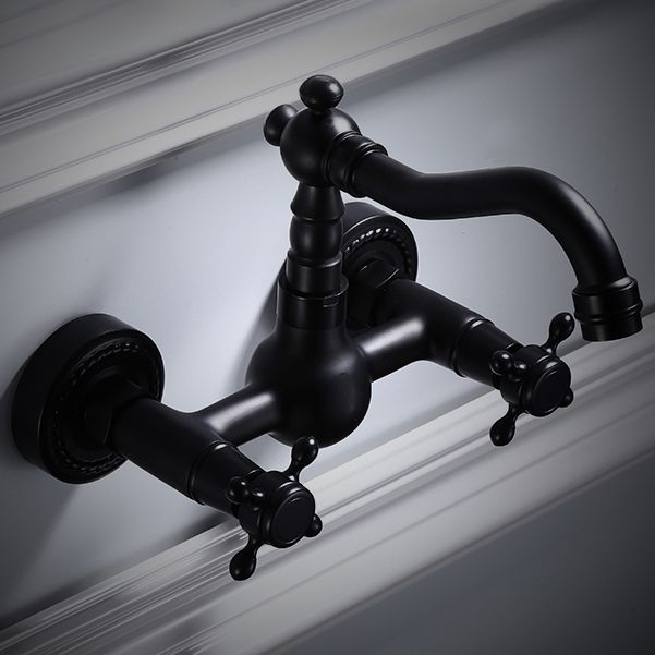 BowLift | Traditional Wall Mounted Metal Bathtub Filler Low Arc Waterfall Bathroom Faucet