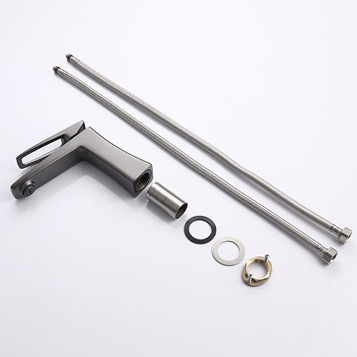 BowLift | Glam Vessel Sink Faucet Brass Lever Handles with Drain Assembly Sink Mixer