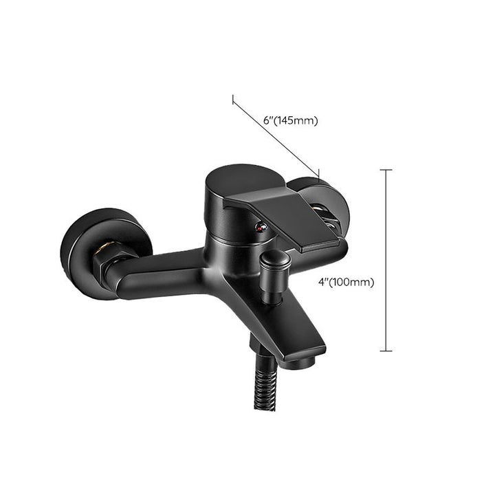 BowLift | Wall-mounted fixed bathtub faucet lever handle with hand shower