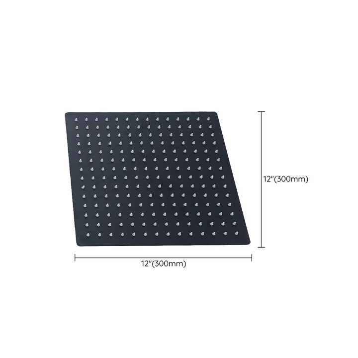 BowLift | Black Square Fixed Shower Head Modern Style Wall Mounted Shower Head