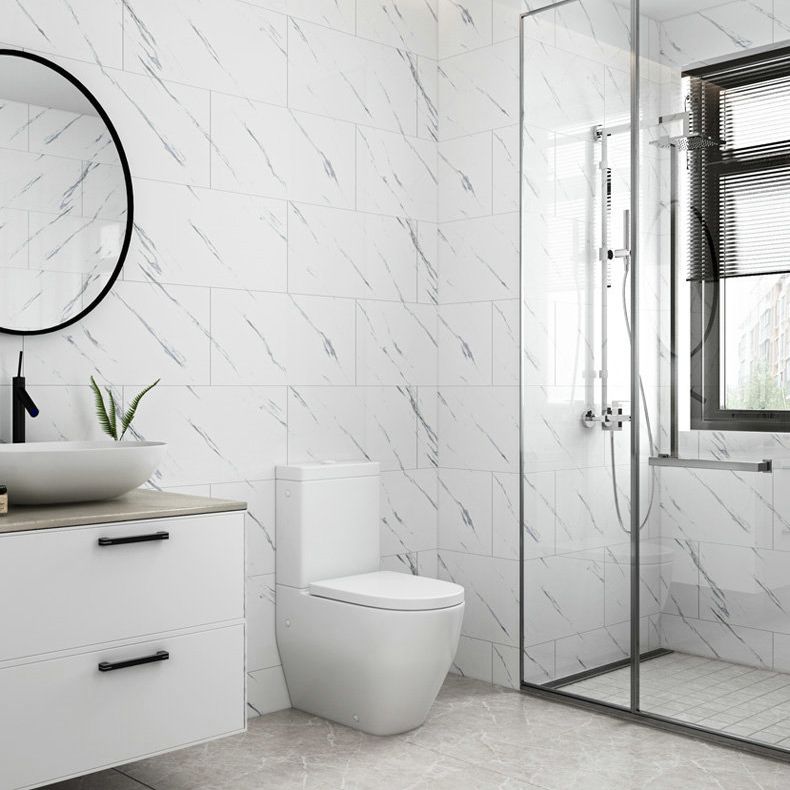 BowLift | Floor Wall Tiles Marble Pattern Wallpaper Rectangular Bathroom Kitchen Wallpaper