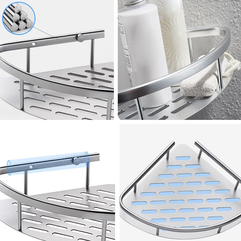 BowLift | 3-piece modern bathroom accessory set aluminum bathroom shelf in silver