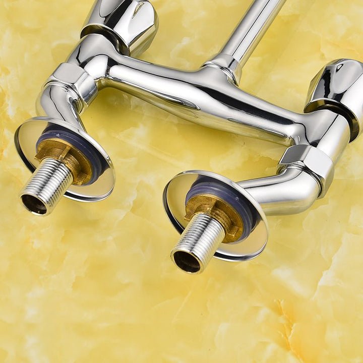 BowLift | Contemporary Widespread Sink Faucet Knob Handle Goose Neck Arc Solid Brass Faucet