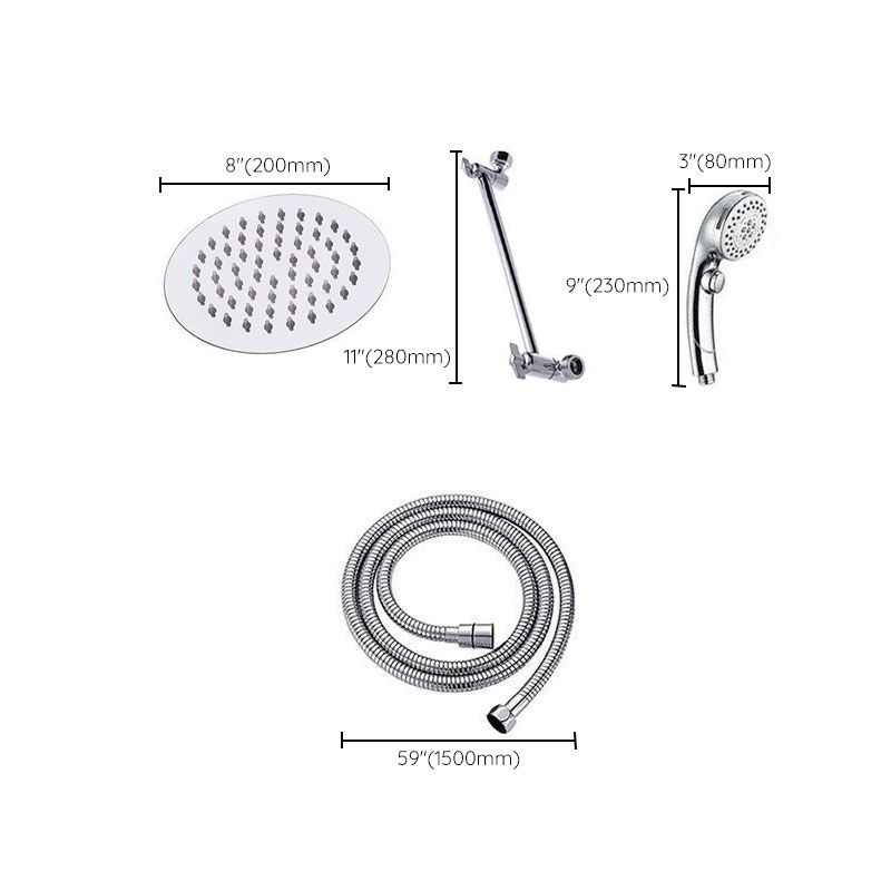 BowLift | Stainless Steel 8 Inch Shower Set 5 Sprays Handheld Showerhead Shower Arm