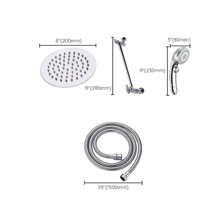 BowLift | Stainless Steel 8 Inch Shower Set 5 Sprays Handheld Showerhead Shower Arm