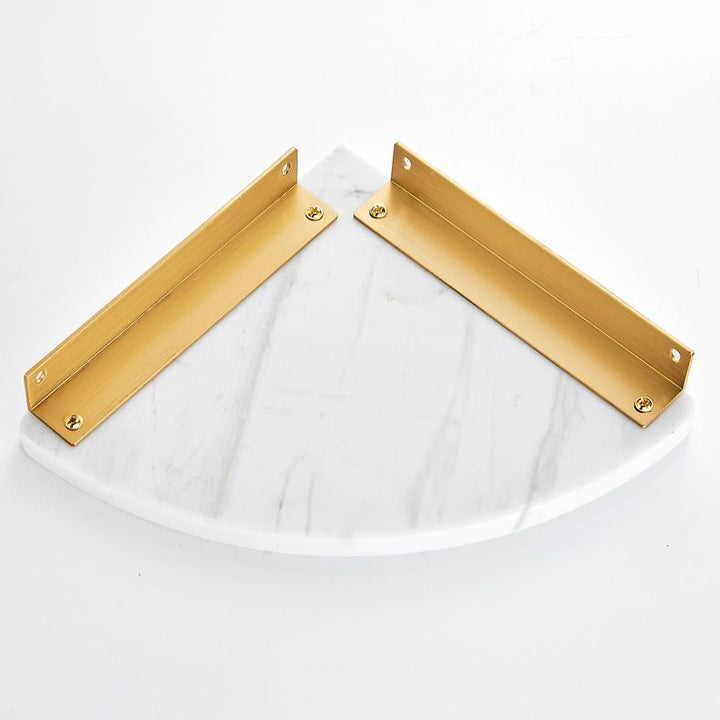 BowLift | 2-piece Bathroom Hardware Set Metal and Marble Bathroom Shelf Set