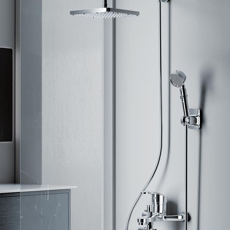 BowLift | Modern Showerhead Combination Double Showerhead Polished Stainless Steel Wall Mounted Showerhead
