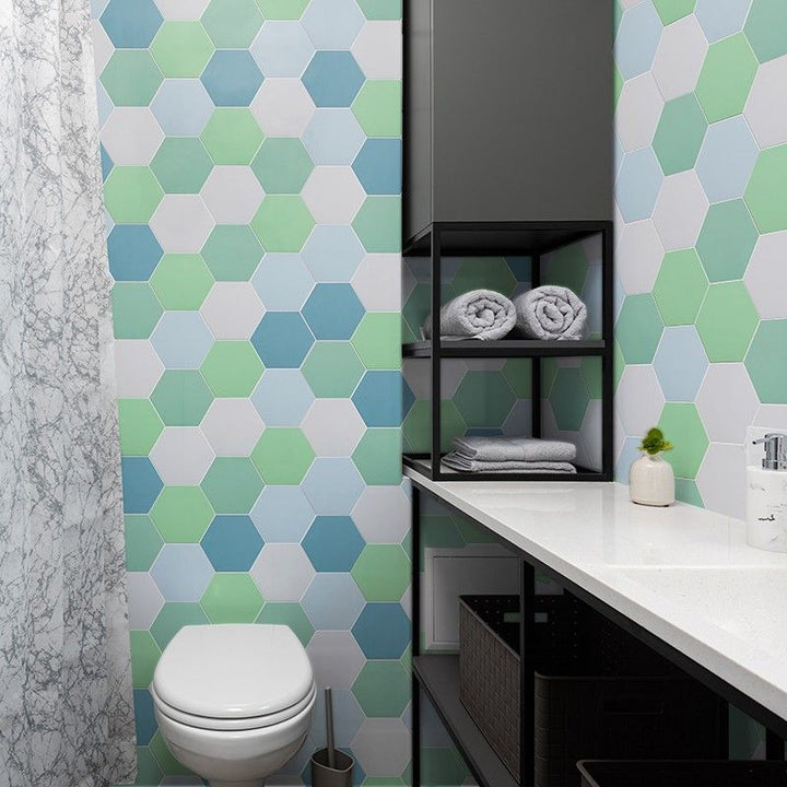 BowLift | Peel and Stick Tiles Hexagonal Peel and Stick Back Wall 20 Pack for the Bathroom