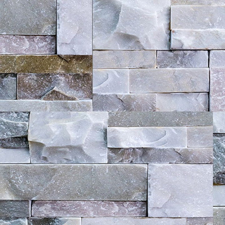 BowLift | Modern Gray PVC Peel and Stick Tiles Rectangular Stacked Stone Mosaic Tile