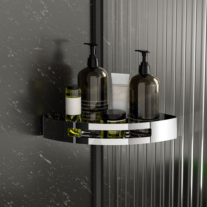 BowLift | Polished Chrome Modern Bathroom Accessory Set Stainless Steel Triangular Bath Shelf