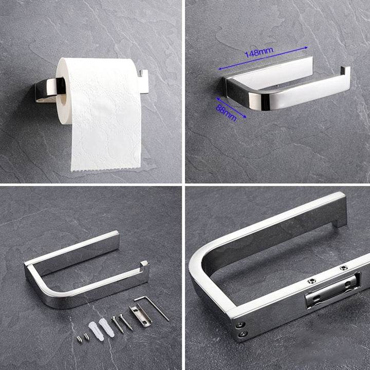 BowLift | Modern Bathroom Element Set Paper Holder Gray Towel Bar Bathroom Accessory Set