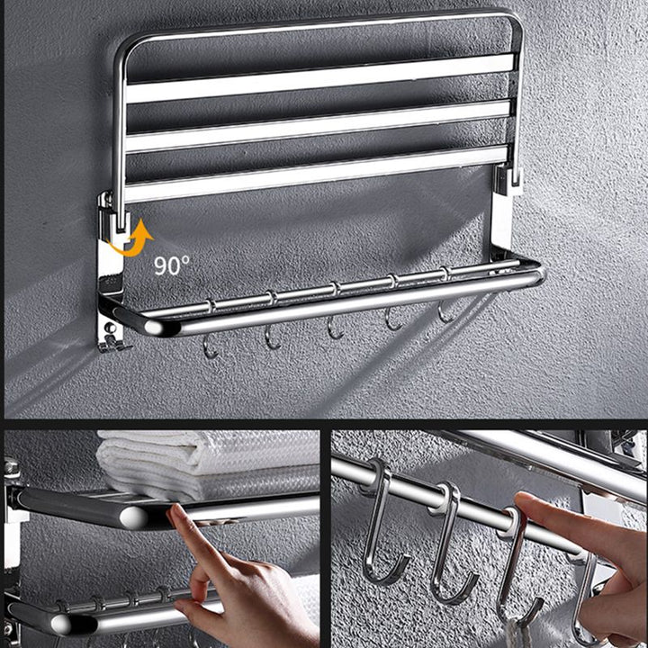 BowLift | Modern Stainless Steel Bathroom Shelf Paper Holder Bathroom Accessory Set