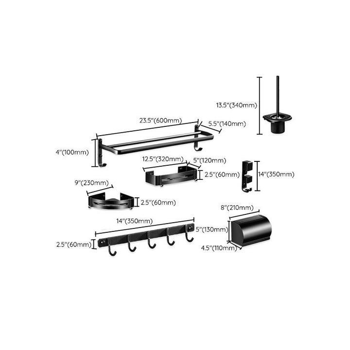 BowLift | Modern Aluminum Bathroom Hardware Set Black Bathroom Accessories Set