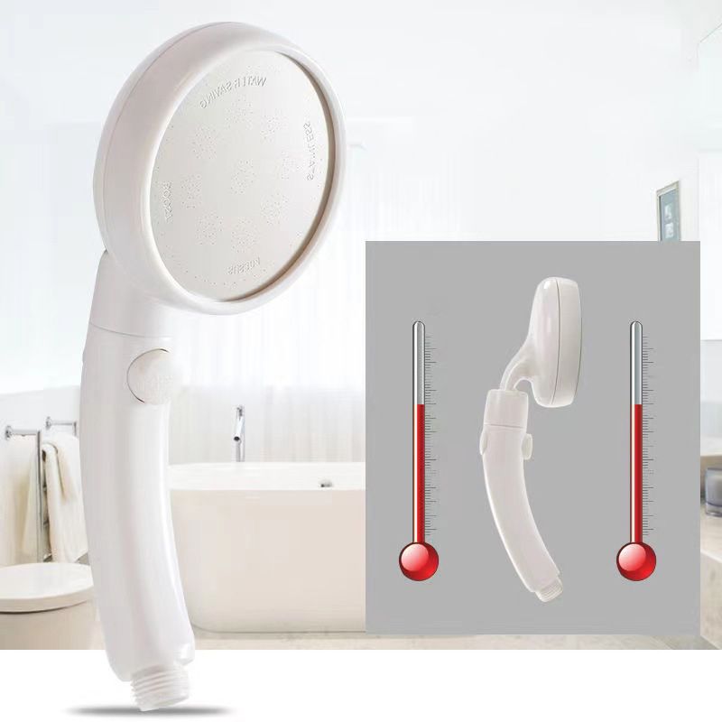 BowLift | Plastic Handheld Showerhead White Standard Spray Round Wall-mounted Swivel Showerhead