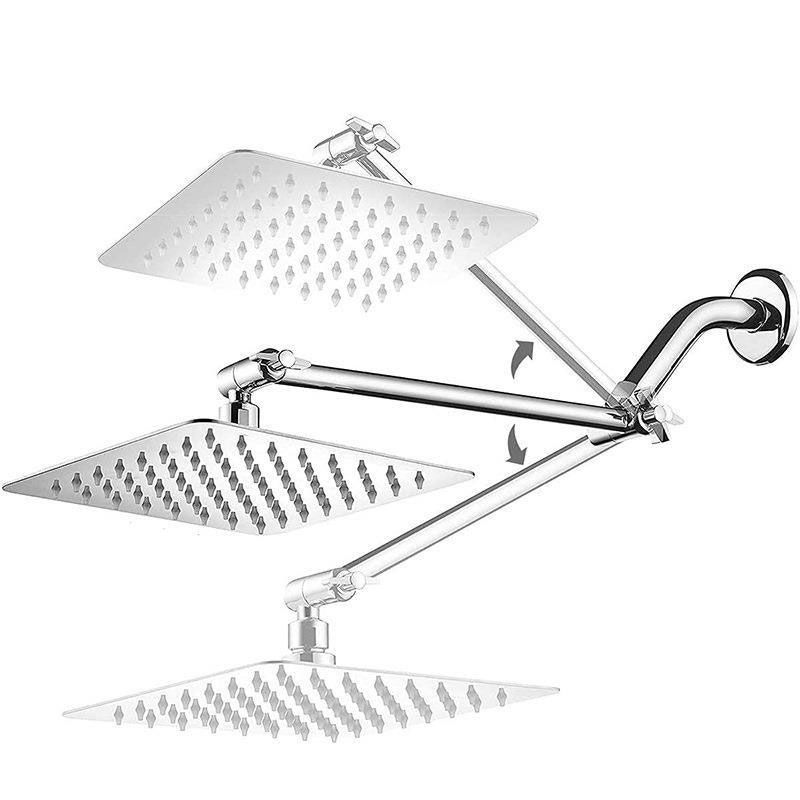 BowLift | Stainless Steel 8 Inch Shower Set 5 Sprays Handheld Showerhead Shower Arm
