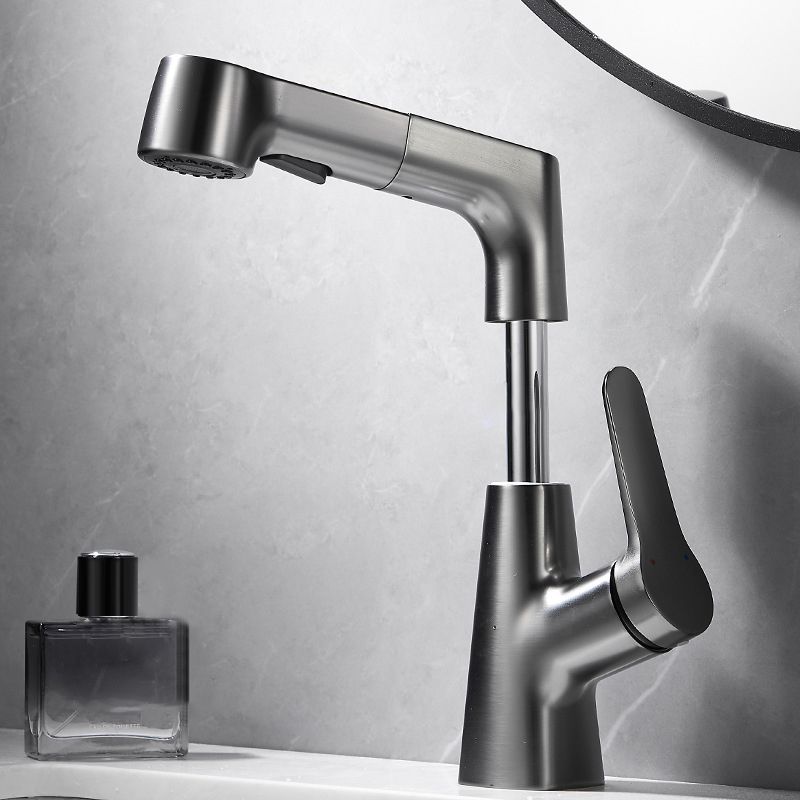 BowLift | 1-Handle Brushed Nickel Widespread Faucet Single Hole Bathroom Vessel Faucet with Brass