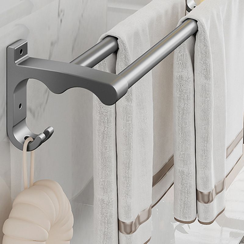 BowLift | Modern Metal Bath Accessory Set Polished Silver Bath Shelf/Paper Holder/Towel Hook