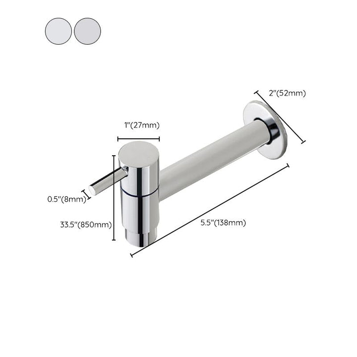 BowLift | Contemporary Wall-Mounted Bathroom Faucet Single Hole Low Arc Solid Brass Circular Faucet
