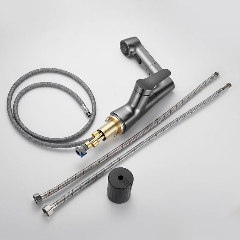 BowLift | 1-Handle Brushed Nickel Widespread Faucet Single Hole Bathroom Vessel Faucet with Brass