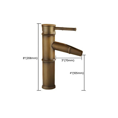 BowLift | Farmhouse-style vessel sink bathroom faucet round brass faucet