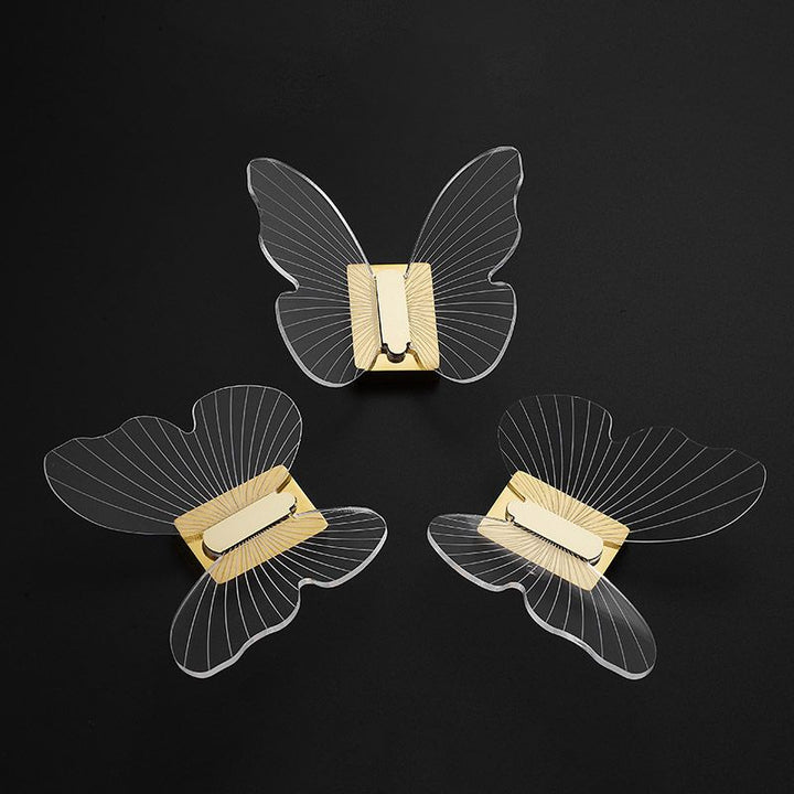 BowLift | Modern Brass Bathroom Accessory Set Acrylic Butterfly Theme Bathrobe Hooks
