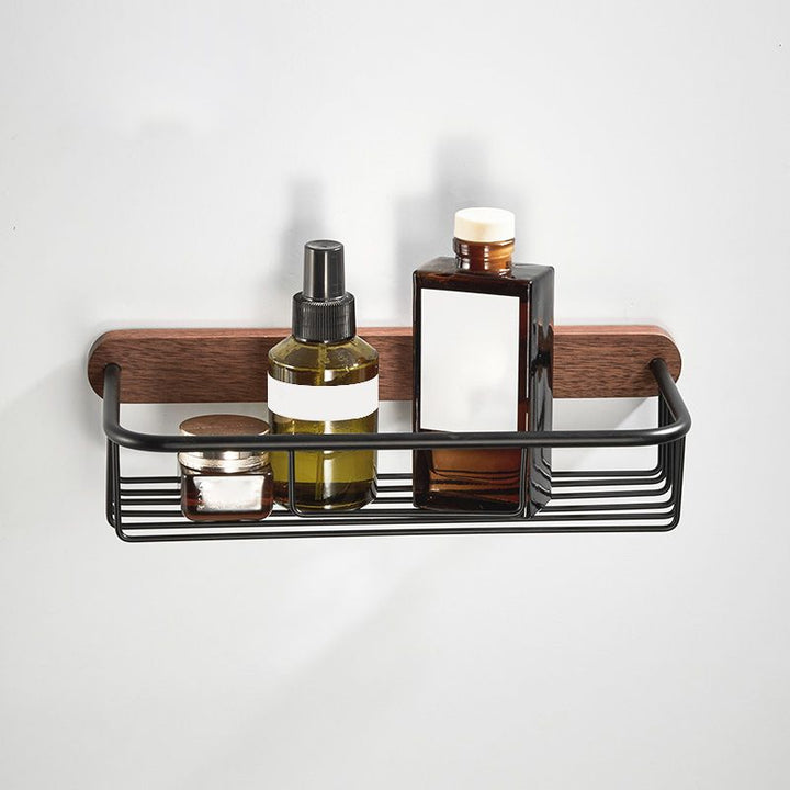 BowLift | Walnut Bathroom Set Black Metal Bathroom Accessories Hardware Set