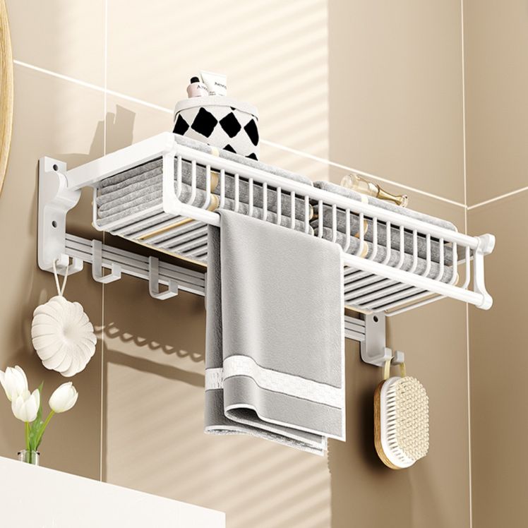 BowLift | Modern style bathroom accessory set with bathroom shelf/towel rack/toilet brush in white