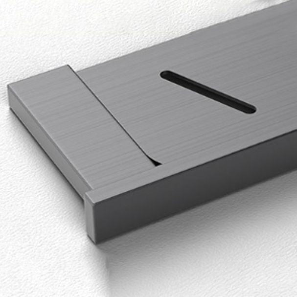 BowLift | Gray contemporary bathroom accessory set Brushed gray bath shelf/toilet paper holder/towel bar