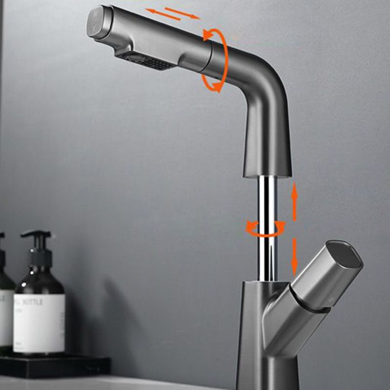 BowLift | Modern Vessel Sink Faucet Brass Lever Handles Swivel Spout Sink Faucet