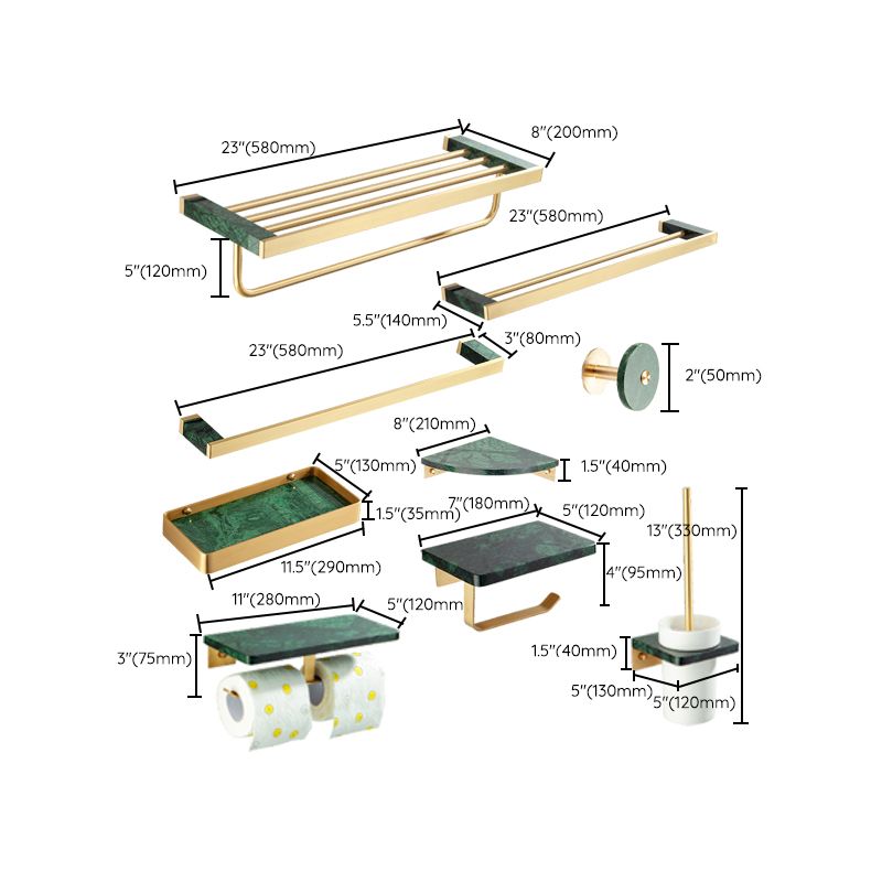 BowLift | Golden Bath Hardware Set Brass & Marble Bathroom Accessories Set