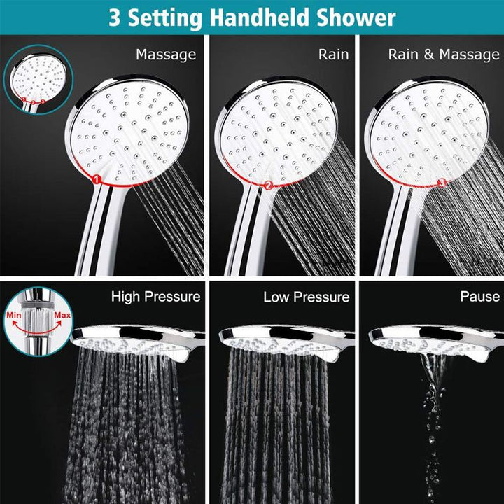 BowLift | Square Dual Shower Head Traditional Wall Mounted Metal Dual Shower Head