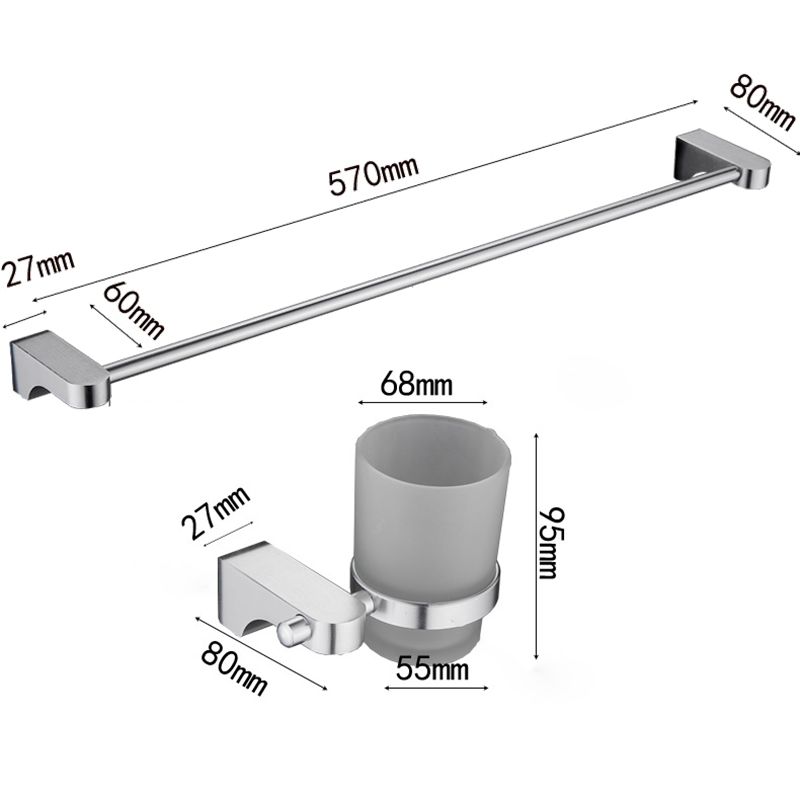 BowLift | 6-piece Chrome Bathroom Accessory as Individual Piece or as Set with Towel Ring Bar