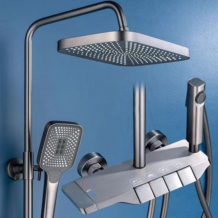 BowLift | Modern adjustable swivel shower head metal shower fixture on the wall