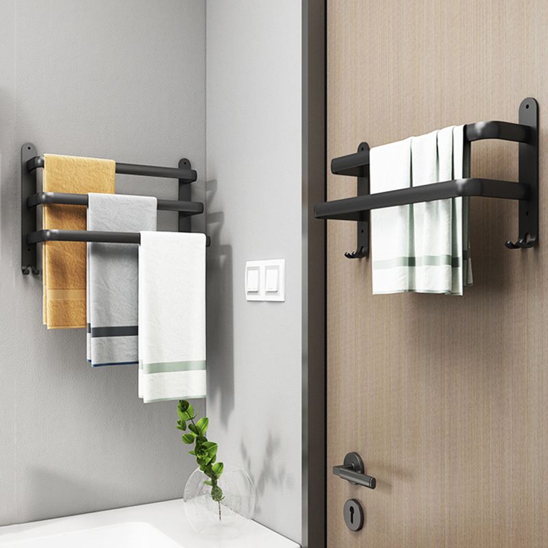 BowLift | Modern black aluminum bathroom accessory set towel bar bathroom fittings