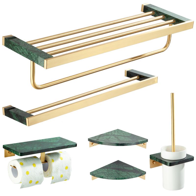 BowLift | Golden Bath Hardware Set Brass & Marble Bathroom Accessories Set