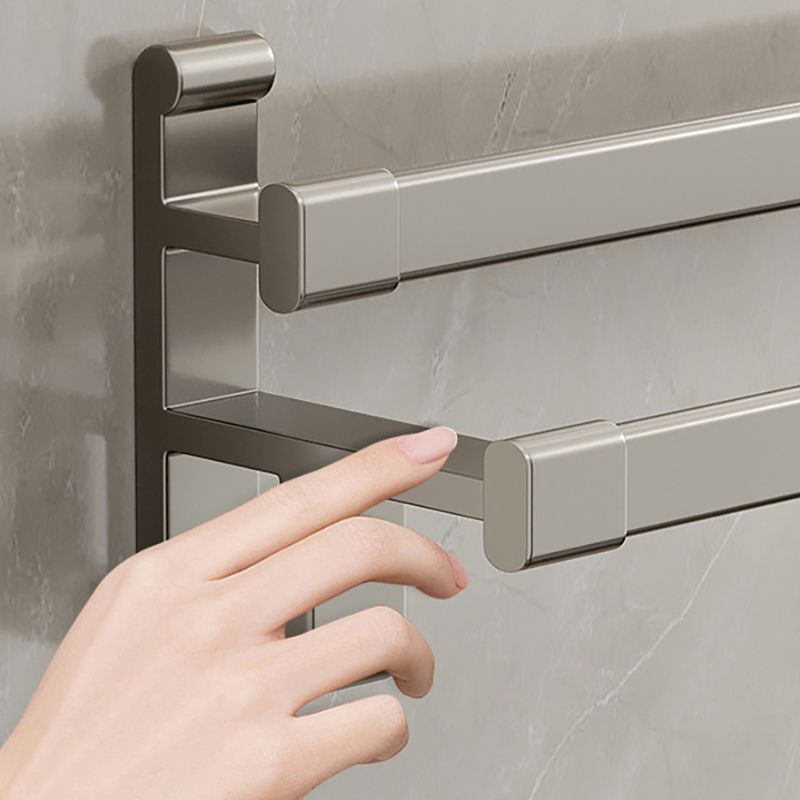 BowLift | Gray Bathroom Accessory Set Contemporary Style Aluminum Towel Bar