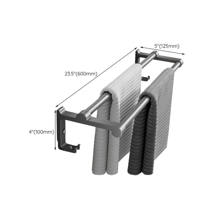 BowLift | Gray bathroom accessories as a single piece or as a set with towel holder/bathroom shelf/robe hooks